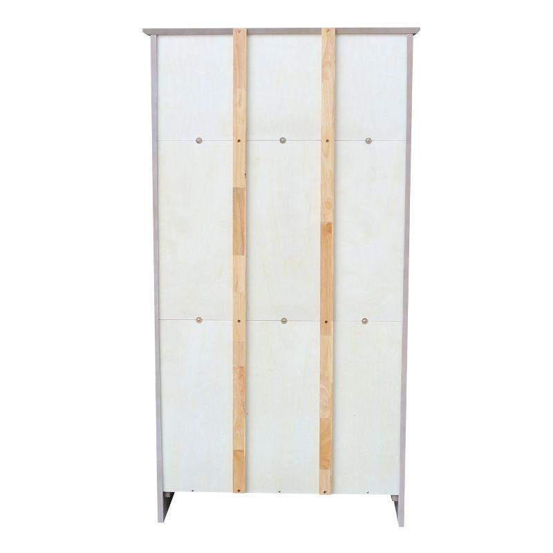 60" Shaker Bookcase Washed Gray/Taupe - International Concepts: Solid Wood, 4-Shelf Storage