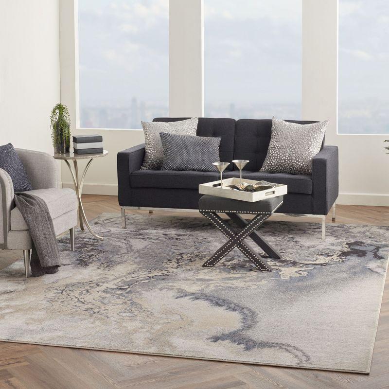 Nourison Maxell Modern Abstract Indoor Area Rug Grey 9' x 12'