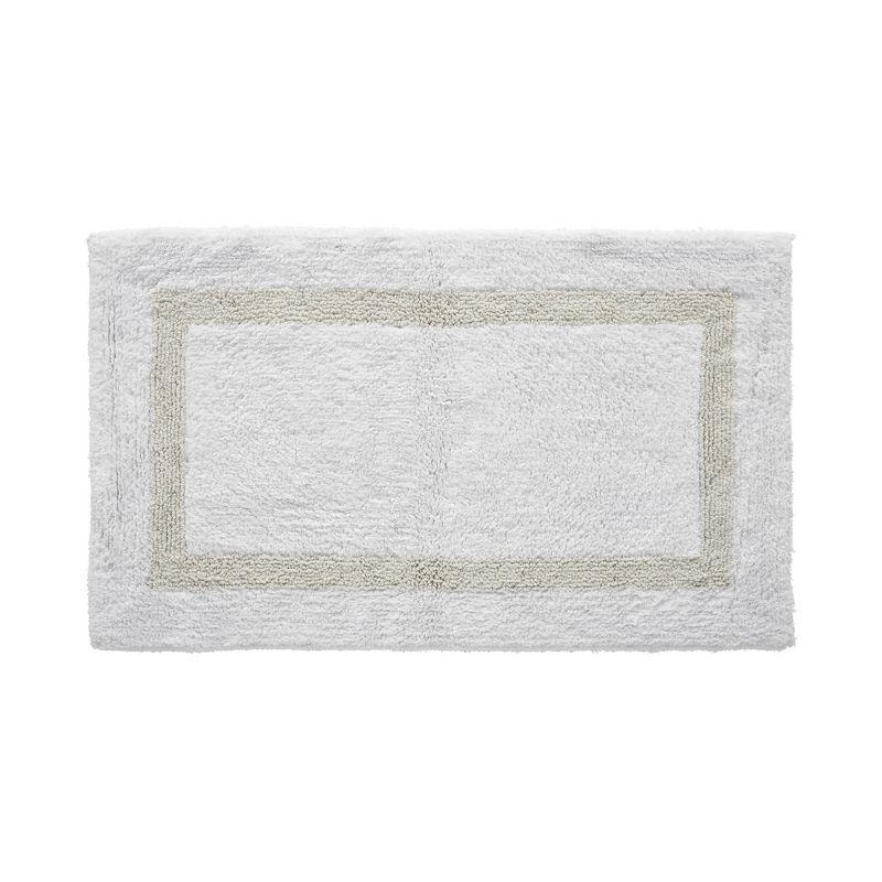Better Trends Hotel 100% Cotton Tufted Two Tone Reversible Bath Rug 24" x 40" Rectangle - White/Ivory