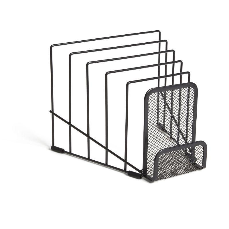 TRU RED 6 Compartment Wire Mesh Letter Holder Matte Blk TR57561-CC