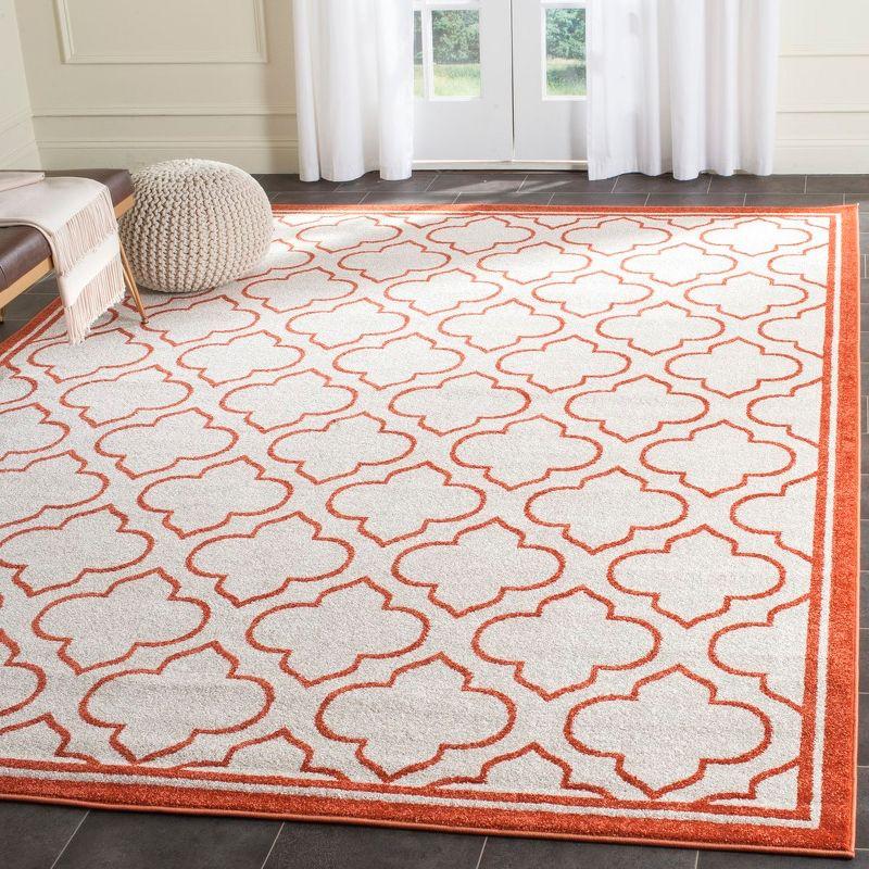 Ivory & Orange Reversible Easy-Care Synthetic Area Rug 8' x 10'