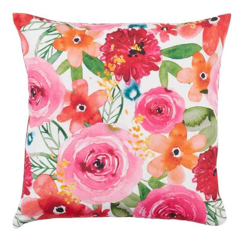 Floral Reversible Throw Pillow