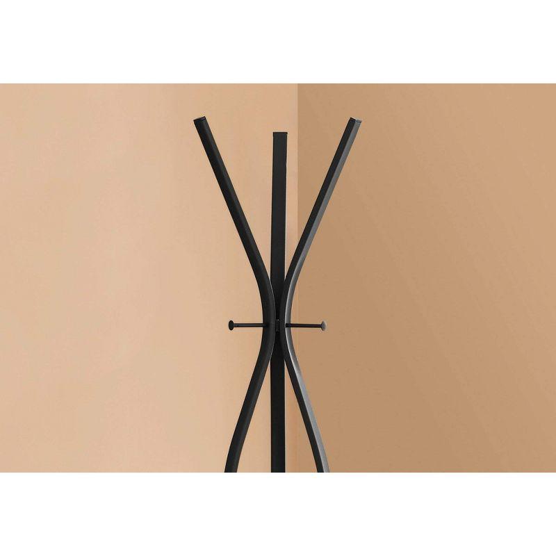 Monarch Specialties Coat Rack Hall Tree Free Standing 3 Hooks Entryway 72InchH Bedroom Metal Black Contemporary Modern