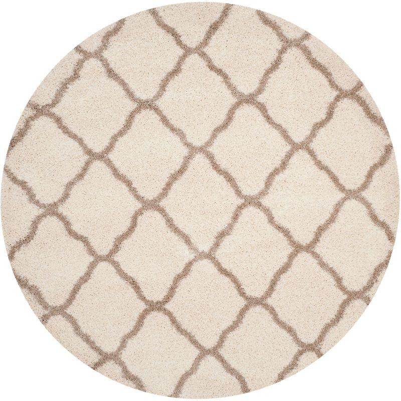 Hudson Shag SGH283 Power Loomed Area Rug - Ivory/Beige - 7' round - Safavieh.