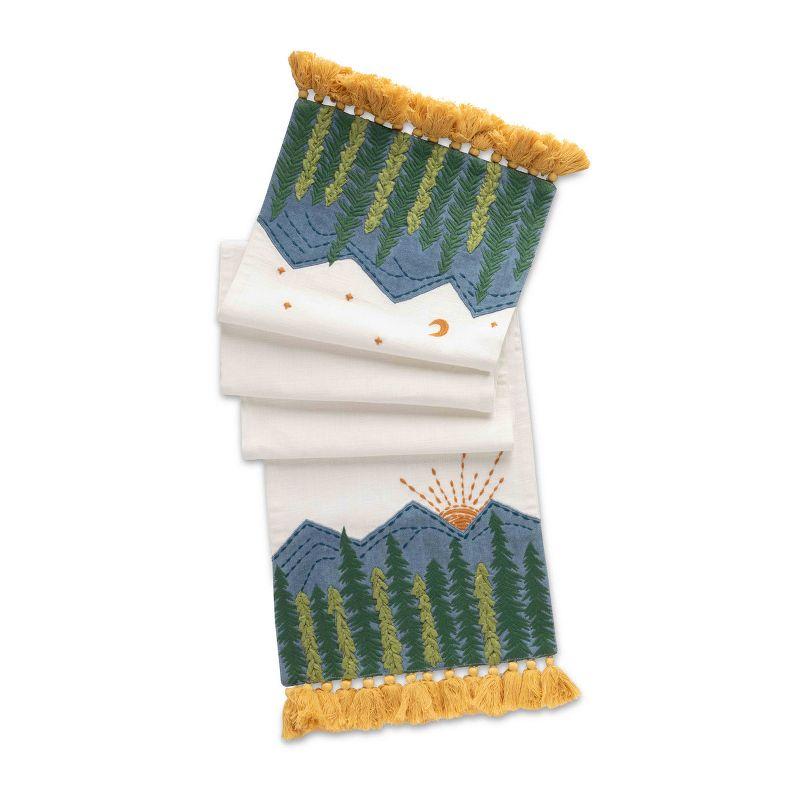 Mountain Sunrise Appliques Cotton Table Runner