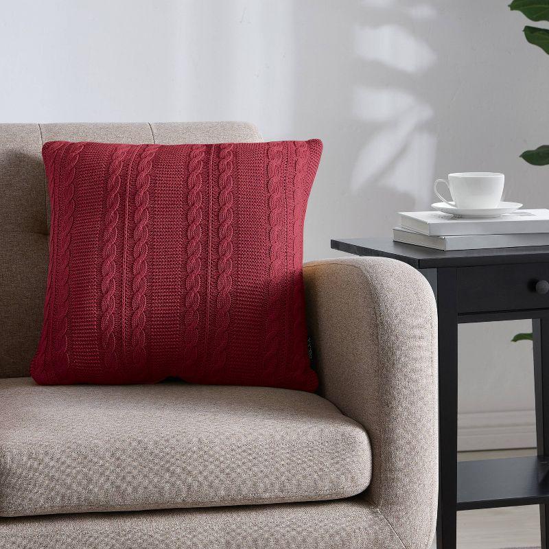 VCNY Dublin 18" x 18" Cable Knit Rectangular Decorative Pillow
