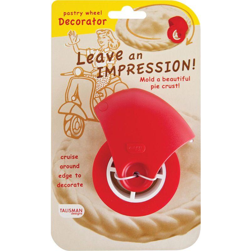 Talisman Designs Pastry Wheels Pie Crust Decorator & Cutter Set, Red