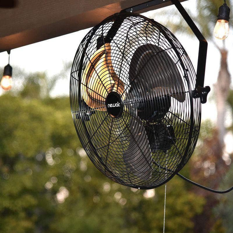 Newair Newair 20" High Velocity Wall Mount Fan, Heavy Duty Waterproof Outdoor Fan, Adjustable Tilt and 3 Speeds up to 4650 CFM, Pull Chain Switch