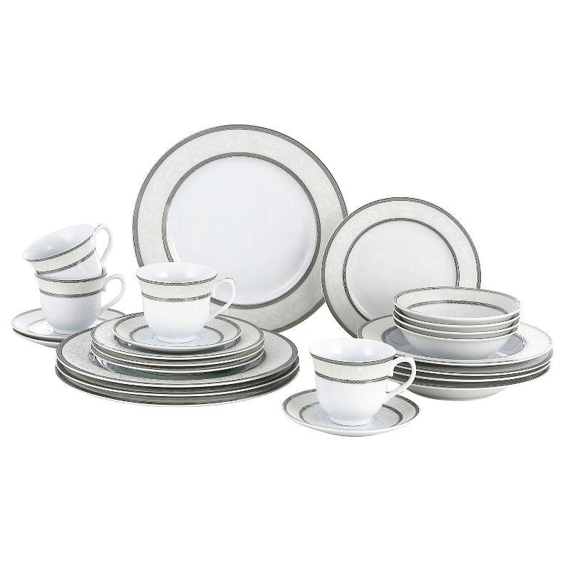 Lorren Home Trends 24 Piece Porcelain China Dinnerware Set - Service for 4