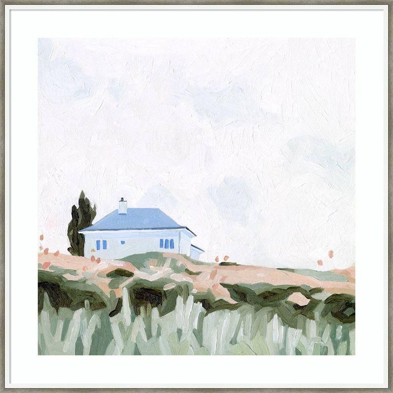 33" x 33" House on a Hill II by Emma Scarvey Wood Framed Wall Art Print - Amanti Art