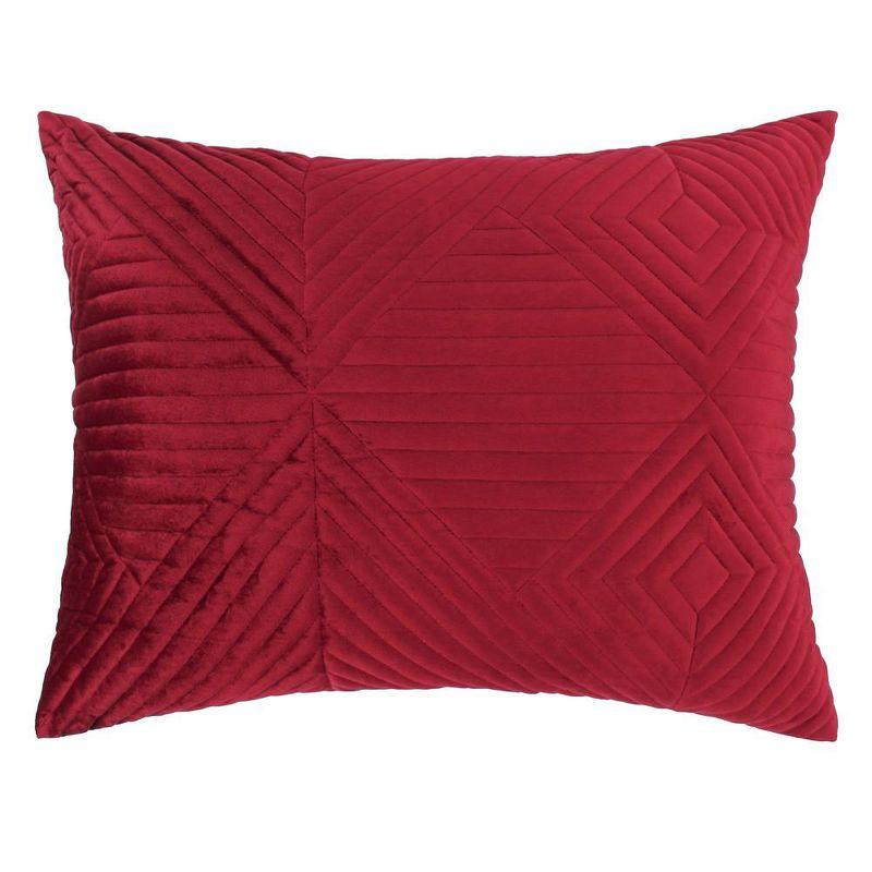 Greenland Home Fashion Riviera Velvet Ultra Comfortable Pillow Sham Standard Red