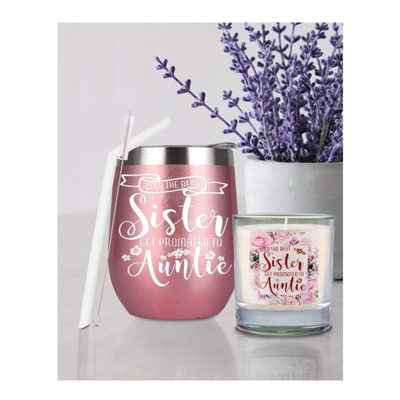 EBE EmmasbyEmma New Auntie Announcement Tumbler - Pink