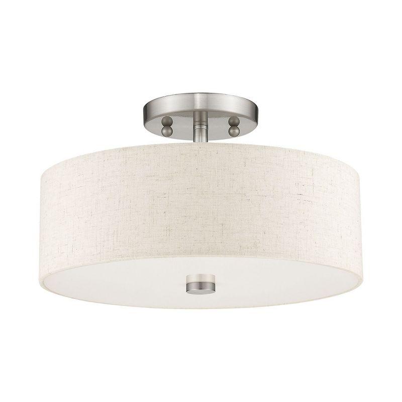 Livex Lighting Meridian 2 - Light Semi-Flush Mount in  Brushed Nickel
