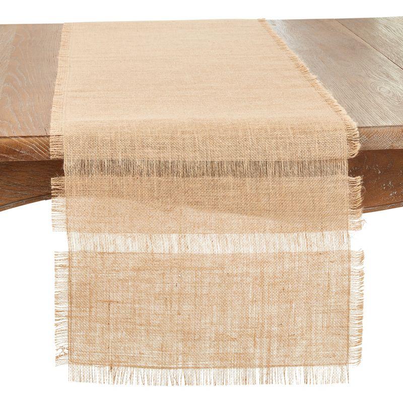 Rustic Beige Jute Burlap Table Runner, 16"x72"