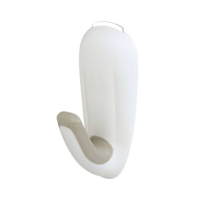 Command 1 Hook 2 Strips Large Sized Bathroom Decorative Hook with Water Resistant Strips White