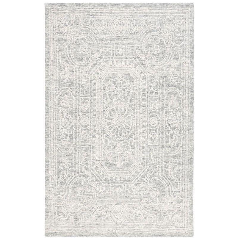 Ebony EBN310 Hand Tufted Indoor Area Rug - Ivory/Grey - 4'x6' - Safavieh