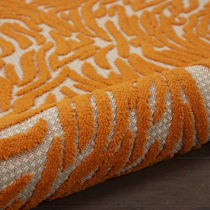 Sunlit Zebra Orange 5' x 7' Reversible Outdoor Area Rug