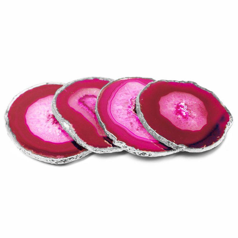 Modern Home Set of 4 Natural Agate Stone Coasters