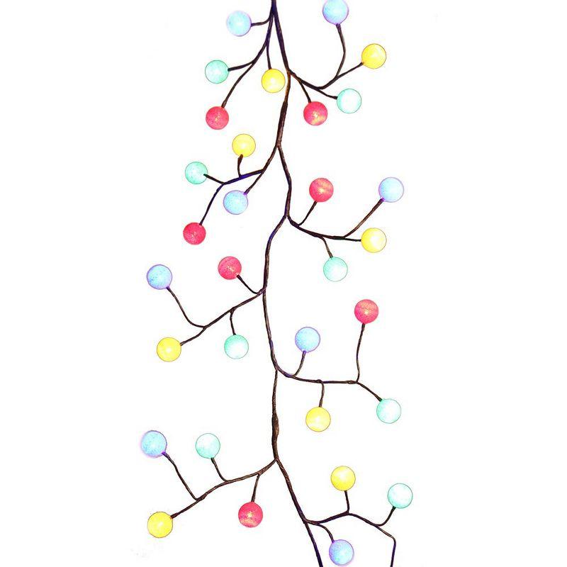 6-Foot Outdoor LED Garland with Cotton Balls