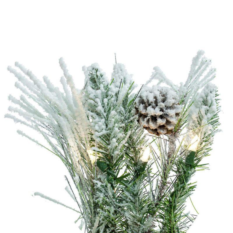 Vickerman 9' Flocked Alberta Artificial Christmas Garland, Warm White LED Lights