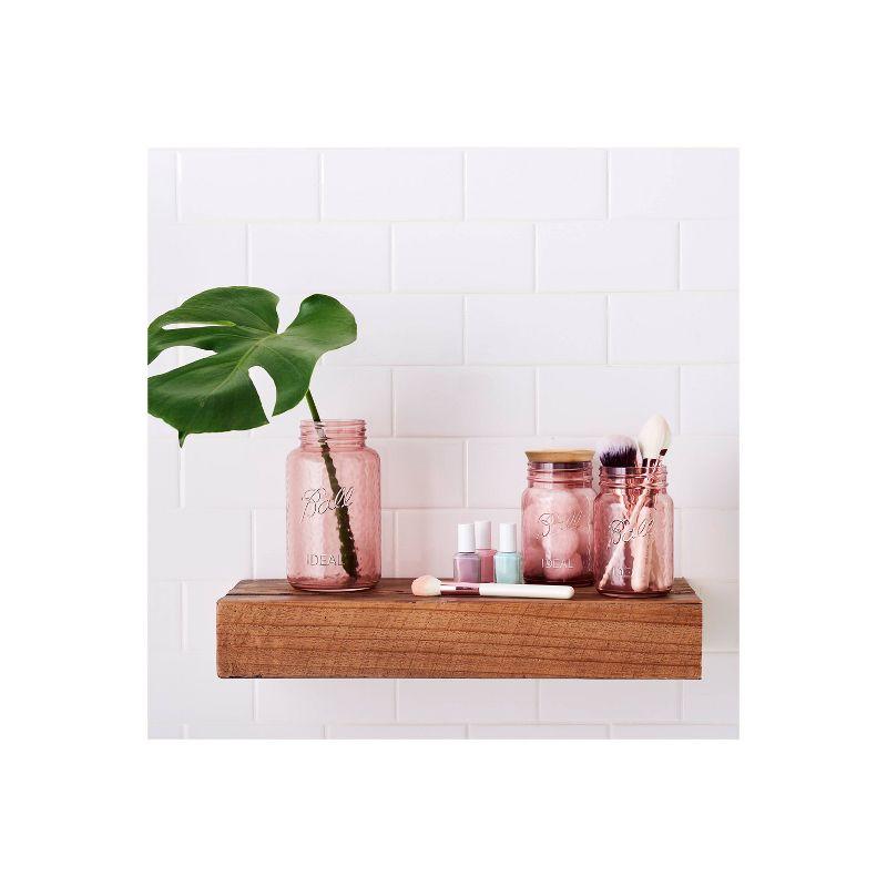Ball 16oz 4pk Glass Regular Mouth Rose Vintage Mason Jar with Lid and Band: Pink Canning Jars, Dishwasher-Safe