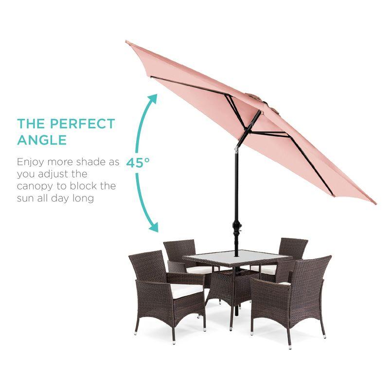 Best Choice Products 10ft Outdoor Steel Market Patio Umbrella w/ Crank, Tilt Push Button, 6 Ribs