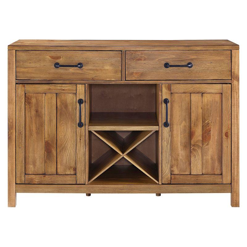 Rustic Charm 57'' Natural Wood Sideboard with Industrial Accents