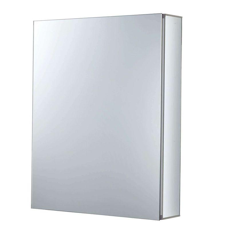 Bathroom Medicine Cabinet, Aluminum, Recessed/Surface Mount, Right/Left Hinged, Mirrored Interior - 24" x 30"