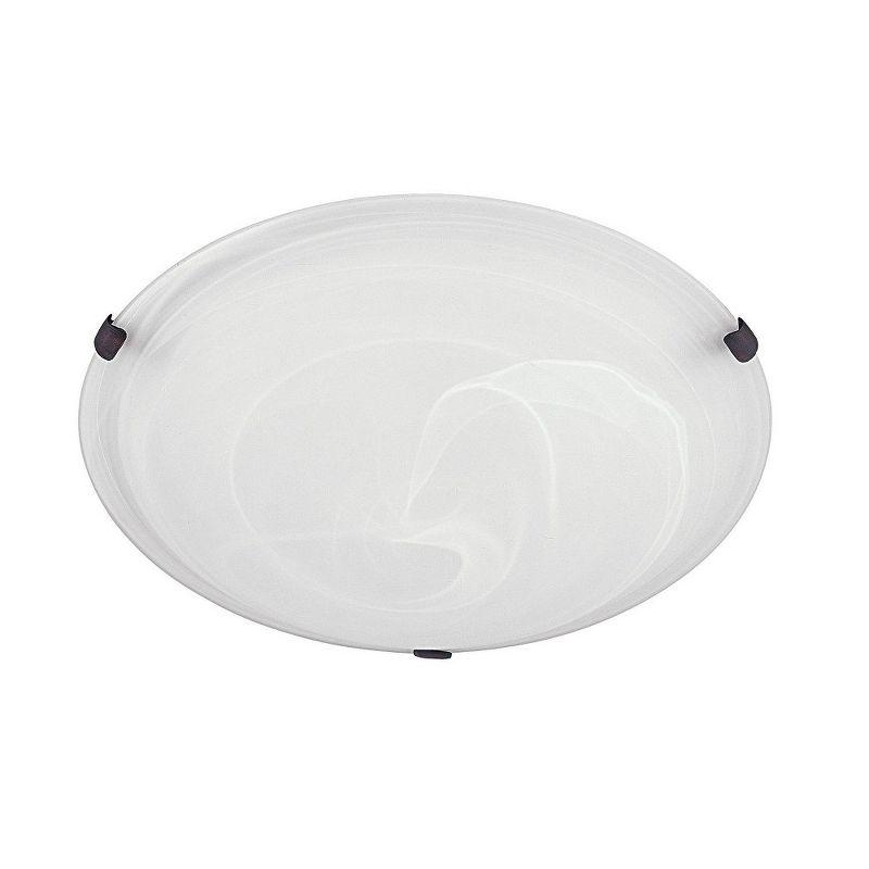 White Faux Alabaster Glass 3-Light Flush Mount