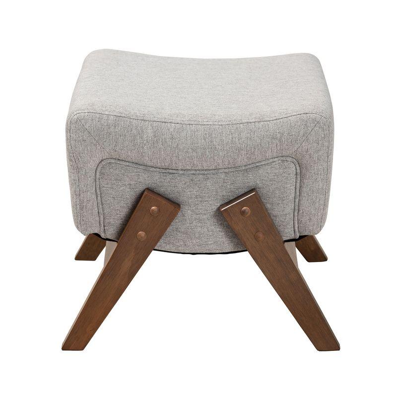 Baxton Studio Hanson Mid-Century Modern Fabric Wood Ottoman