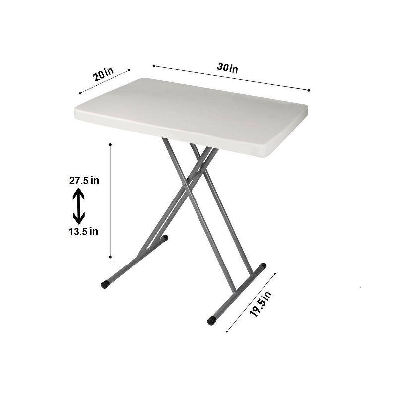 20"x30" Height Adjustable Personal Folding Card Table Speckled Gray - Hampden Furnishings: Sturdy, Compact, Easy Storage