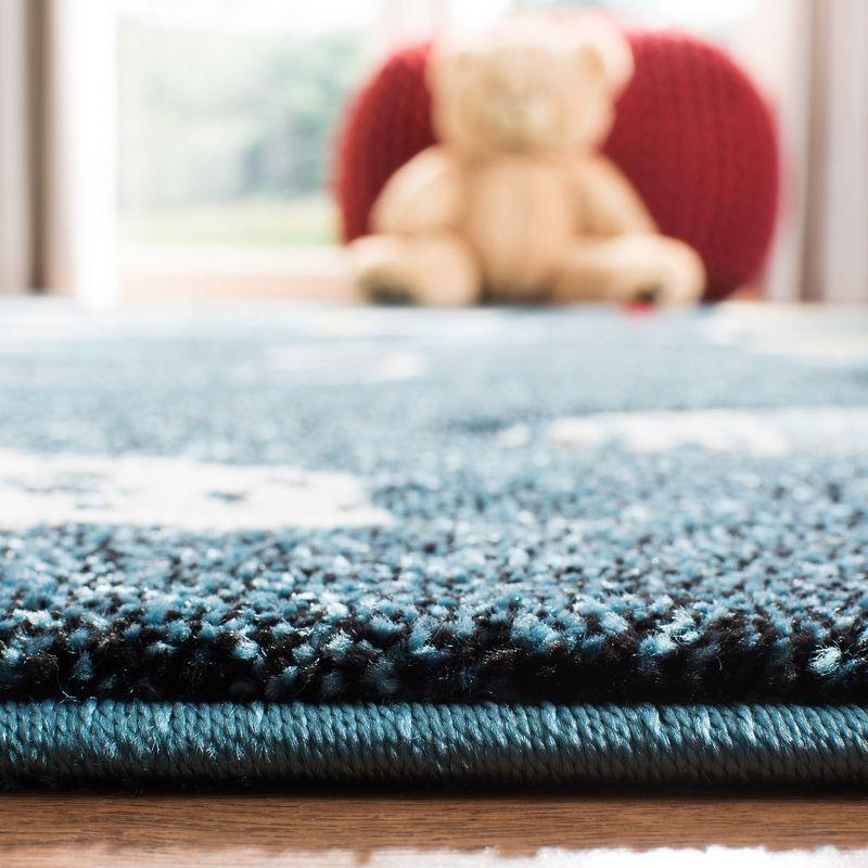 Carousel Kids  CRK167 Loomed Indoor Area Rug - Navy/Ivory - 6'7"x6'7" - Safavieh