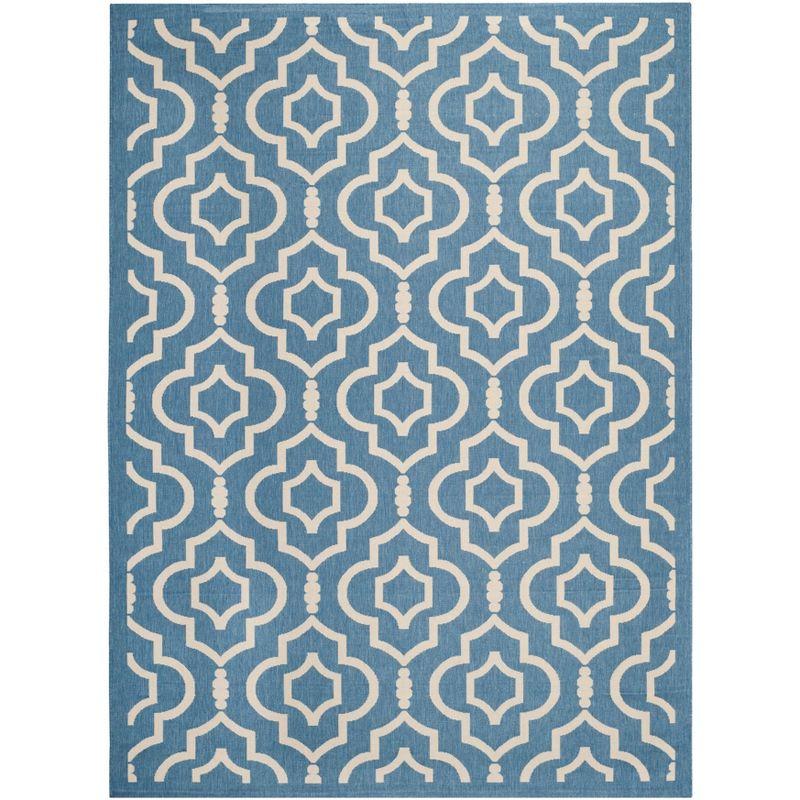 Courtyard CY6926 Power Loomed Indoor and Outdoor Area Rug - Blue/Beige - 9'x12' - Safavieh