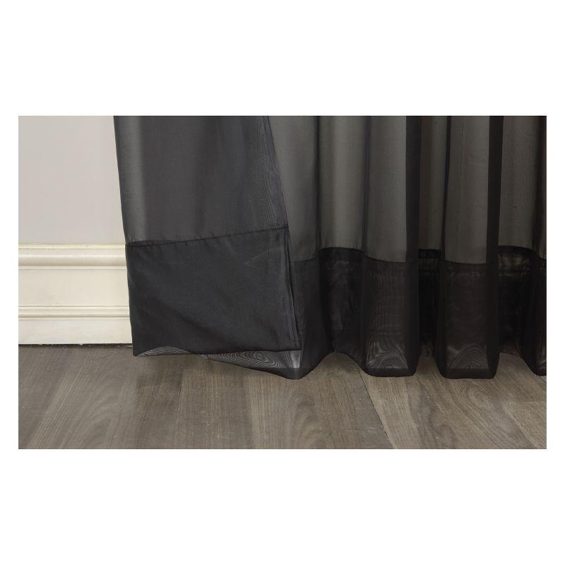 95"x59" Emily Sheer Voile Rod Pocket Curtain Panel Black - No. 918