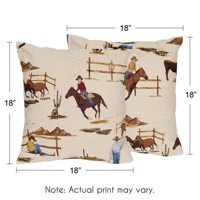 Wild West Cowboy Decorative Throw Pillow (Set of 2) (Set of 2)