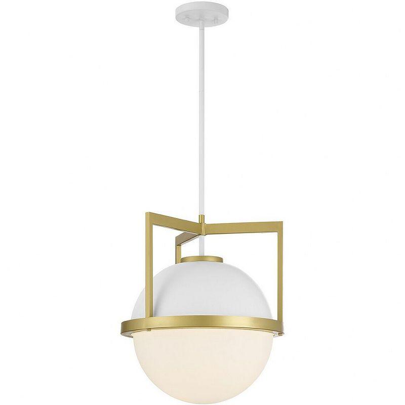 Savoy House Carlysle 1 - Light Pendant in  White/Warm Brass