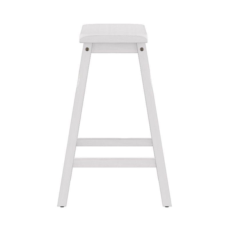 Sea White 24" Backless Saddle Wood Counter Stool