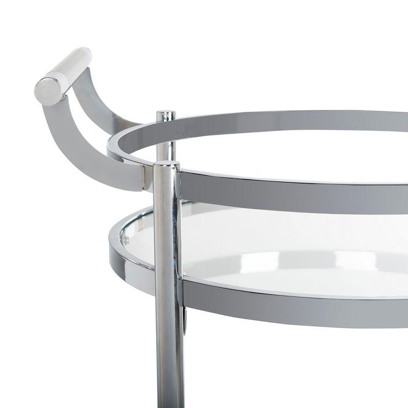 Sienna 2 Tier Round Bar Cart - BCT8001C - Chrome/Glass - Safavieh
