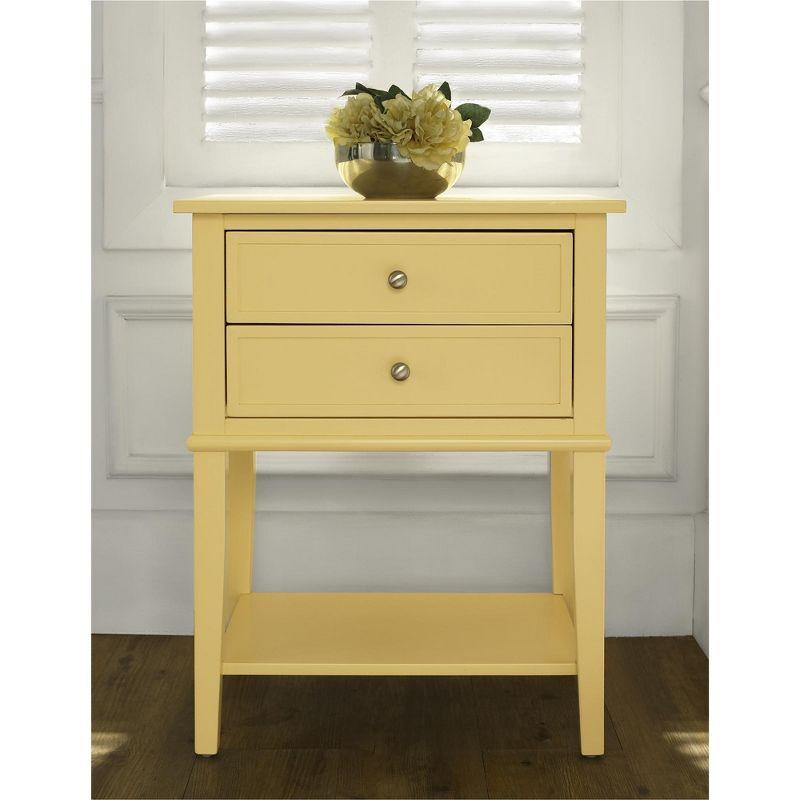 Ameriwood Home Franklin Nightstand Table with 2 Drawers and Lower Shelf