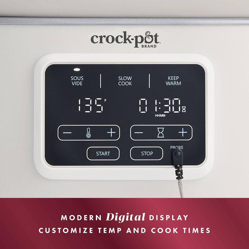 Crock-Pot 6qt Programmable Slow Cooker with Sous Vide - Oat Milk Ivory: Digital Timer, Automatic Shut-Off, 280W