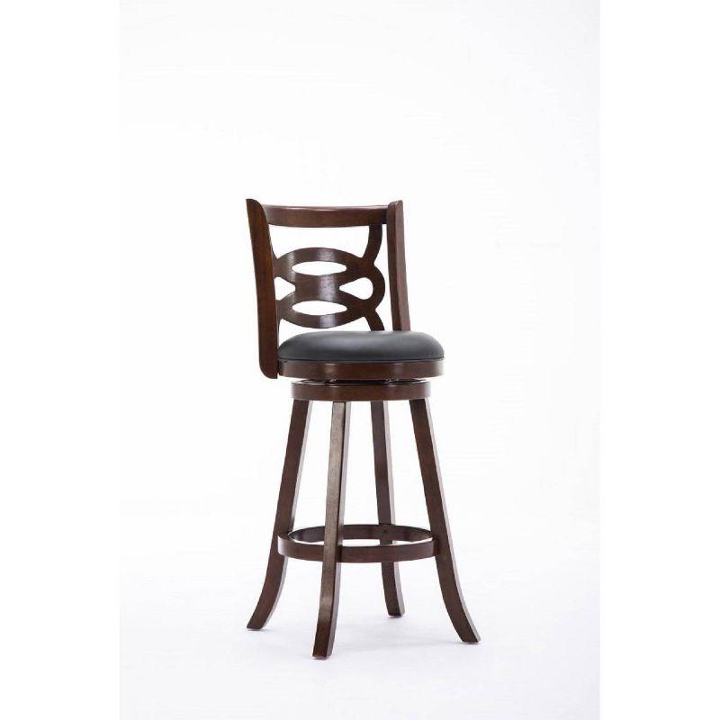 Seina Wood Swivel Barstool Cappuccino - Boraam: 360-Degree Swivel, Faux Leather Upholstery, 43.5" Height