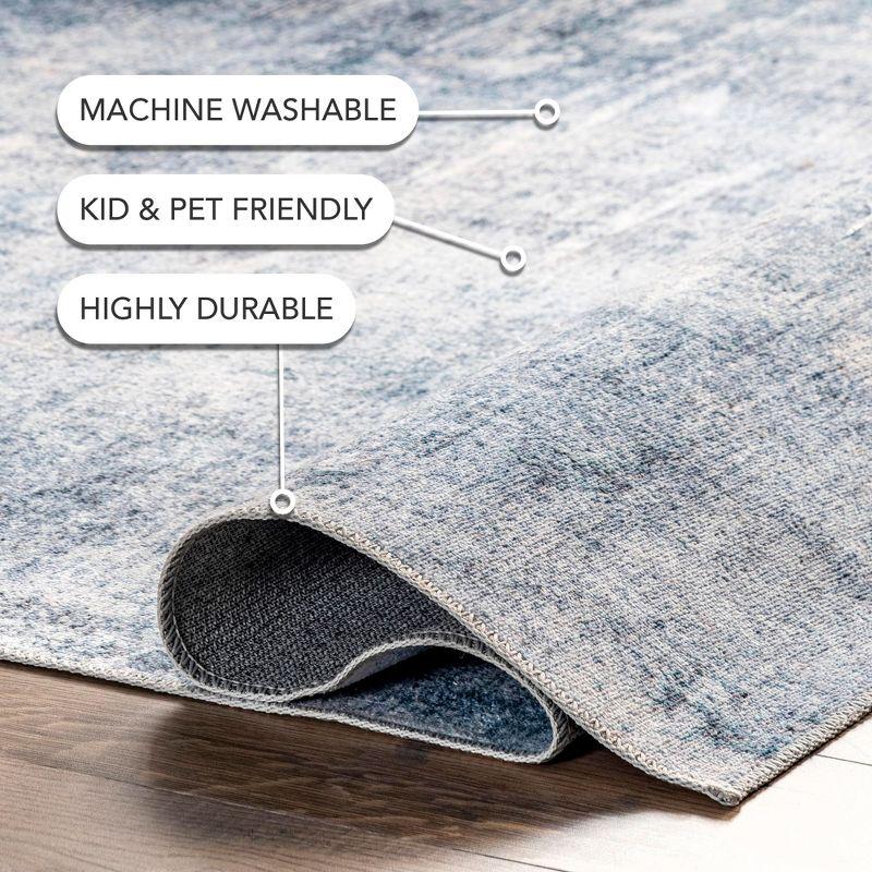 Nuloom Katia Modern Abstract Pet Friendly Machine Washable Area Rug, 5' x 8', Blue