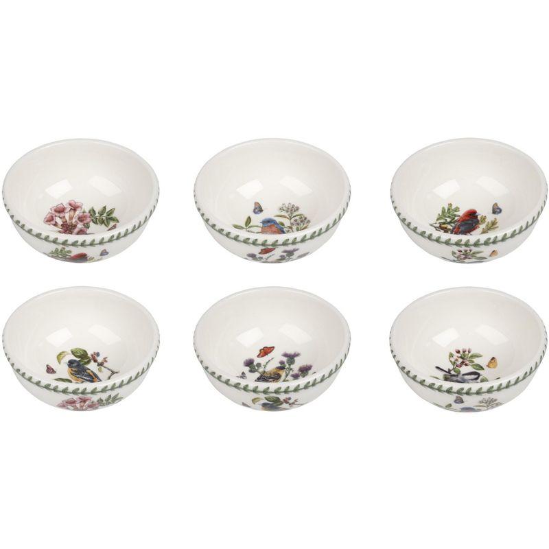 Portmeirion Botanic Garden Birds Individual Fruit Salad Bowl, Set of 6, Made in England - Assorted Bird Motifs,5.5 Inch