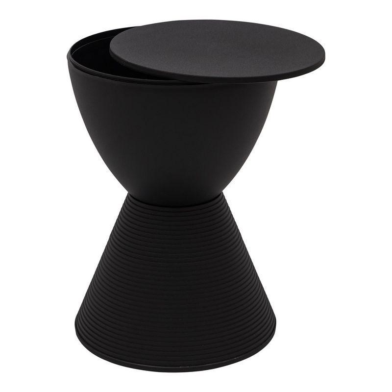 Boyd 12" Modern Round Black Plastic Versatile Side Table