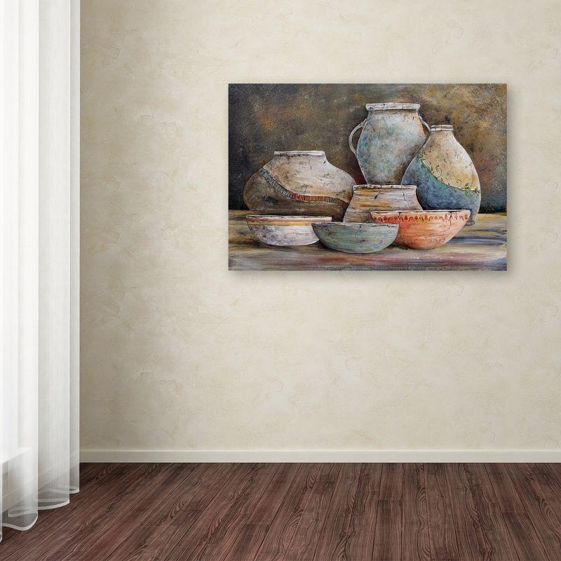 Trademark Fine Art - 22"x32" Jean Plout 'Clay Pottery Still Life 1' Canvas Art