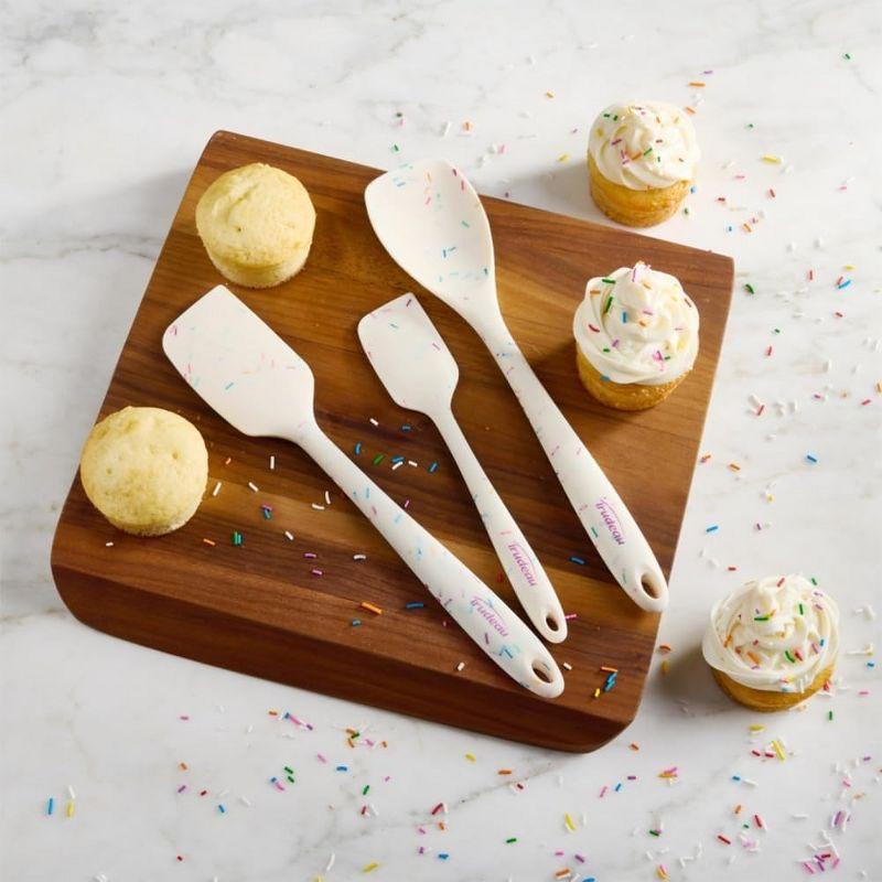 Trudeau White Confetti Silicone Spatula Set, 3 Pieces