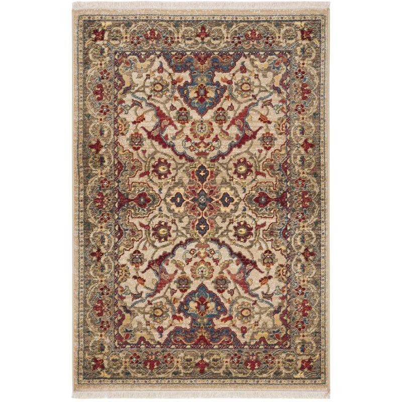 Kashan KSN307 Power Loomed Accent Rug - Ivory/Taupe - 3'3"x4'10" - Safavieh