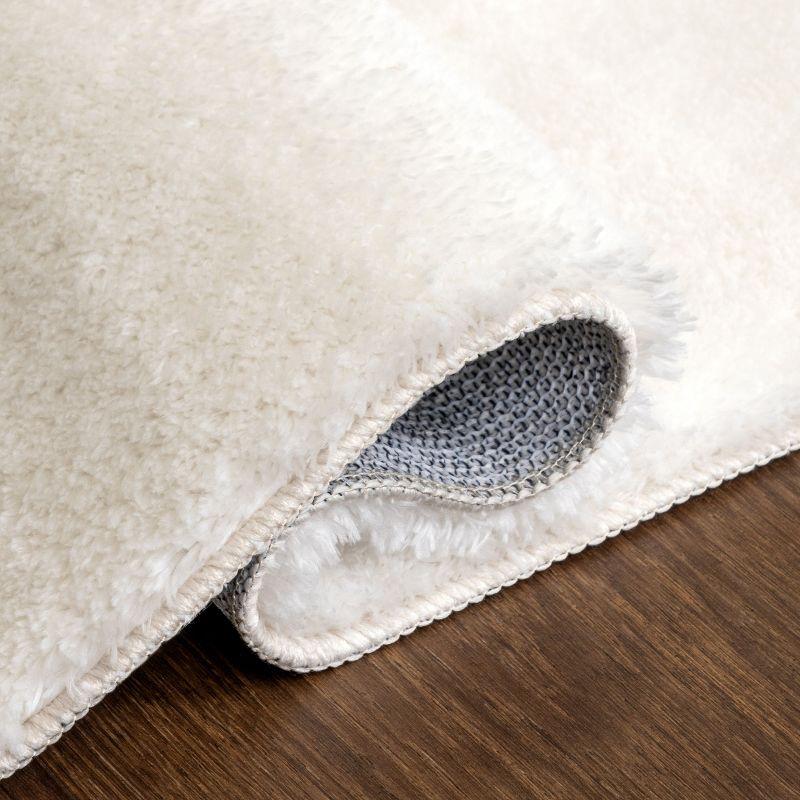 nuLOOM 2' x 3' Cozy Plush SuperiorWash Area Rug, Machine Washable, Non-Slip, Soft Fluffy Shag Carpet for Living Room Bedroom Nursery, Loni Off-white