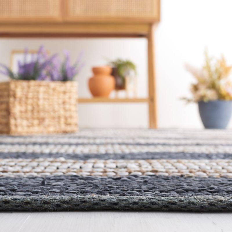 Vintage Leather VTL204 Hand Woven Area Rug - Dark Grey/Natural - 5'x8' - Safavieh.