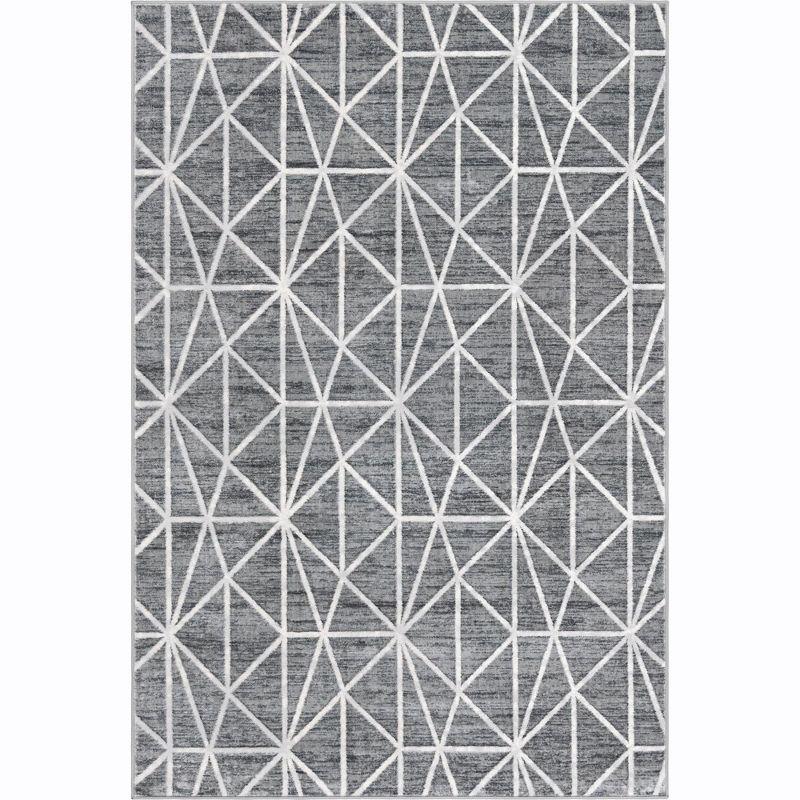 Unique Loom 6' 1 x 9' 0 Gray Matrix Trellis Geometric Area Rug
